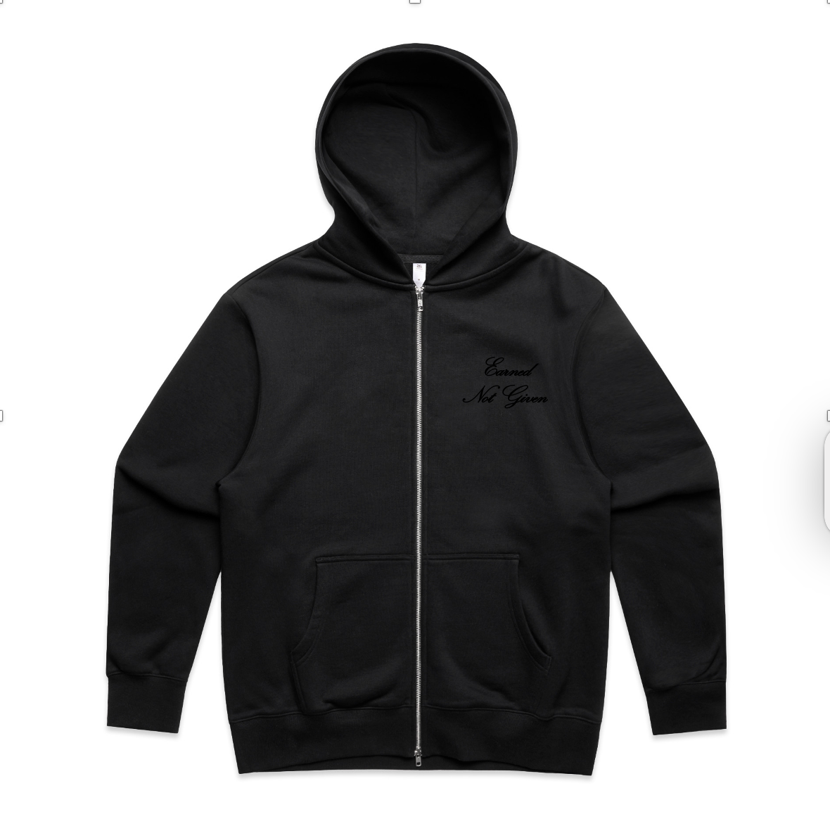 UBX EARNED Zip Hoodie - Black